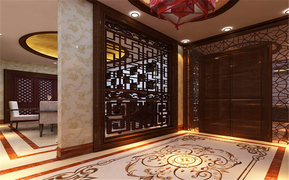 天津梵客 新中式 三居室 玄关图片来自天津梵客家装Q在天津梵客家装180平三居室新中式的分享