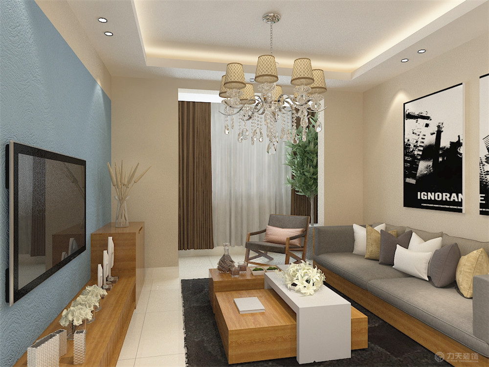 客厅图片来自阳光力天装饰在现代简约  新兴中山八号  86㎡的分享
