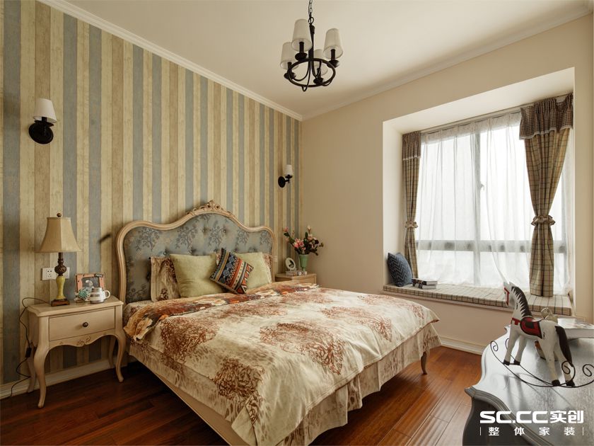 简约 美式 三居 卧室图片来自实创装饰上海公司在左岸香堤三居128美式的分享