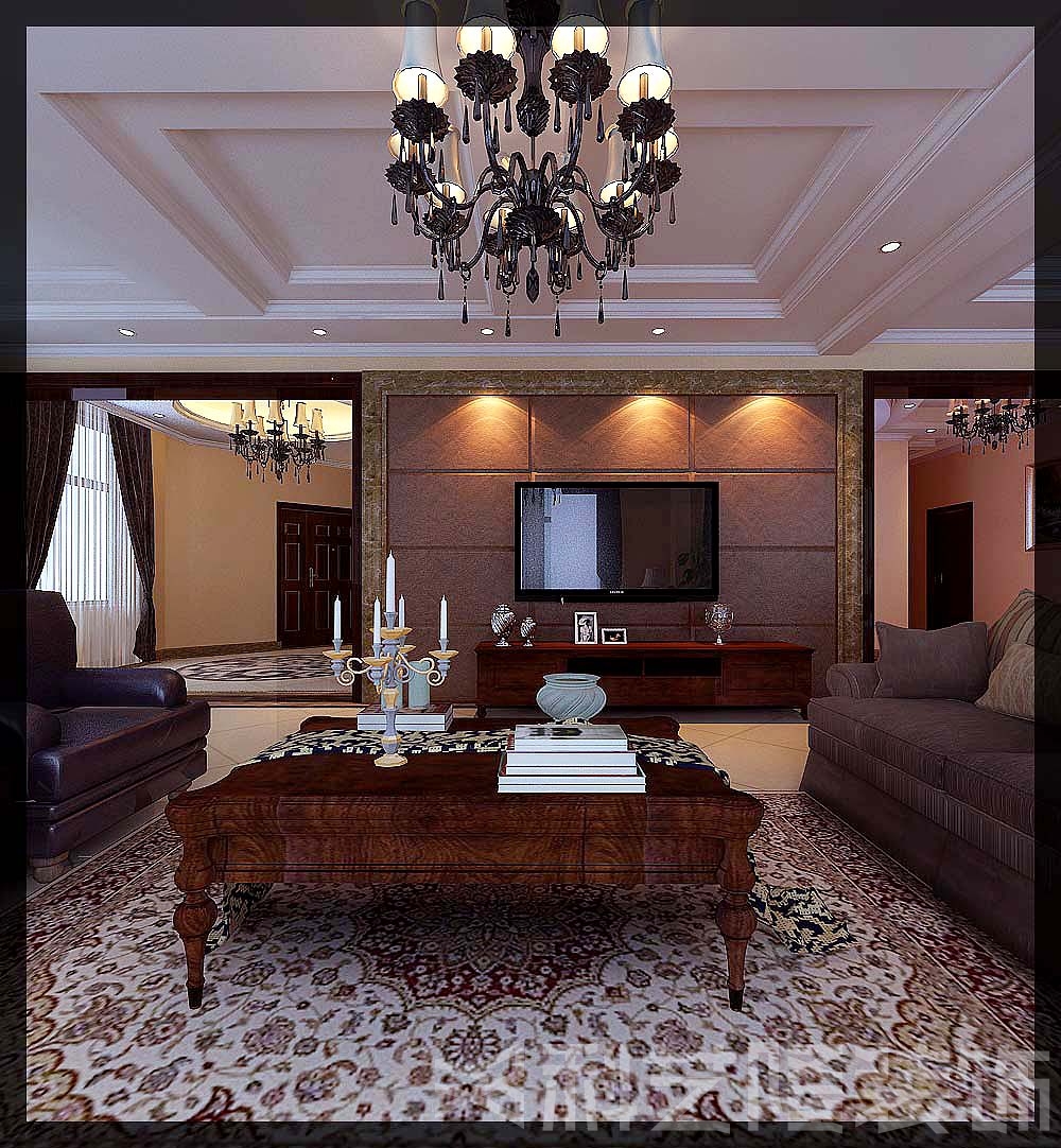 客厅图片来自天津科艺隆装饰在红磡领事郡别墅—400㎡的分享
