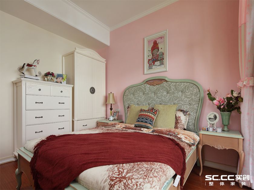 简约 美式 三居 卧室图片来自实创装饰上海公司在左岸香堤三居128美式的分享