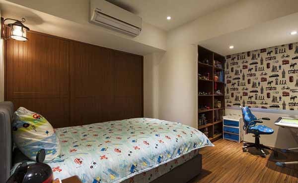三居 小资 卧室图片来自上海潮心装潢设计有限公司在112平美式乡村三室装修设计案例的分享