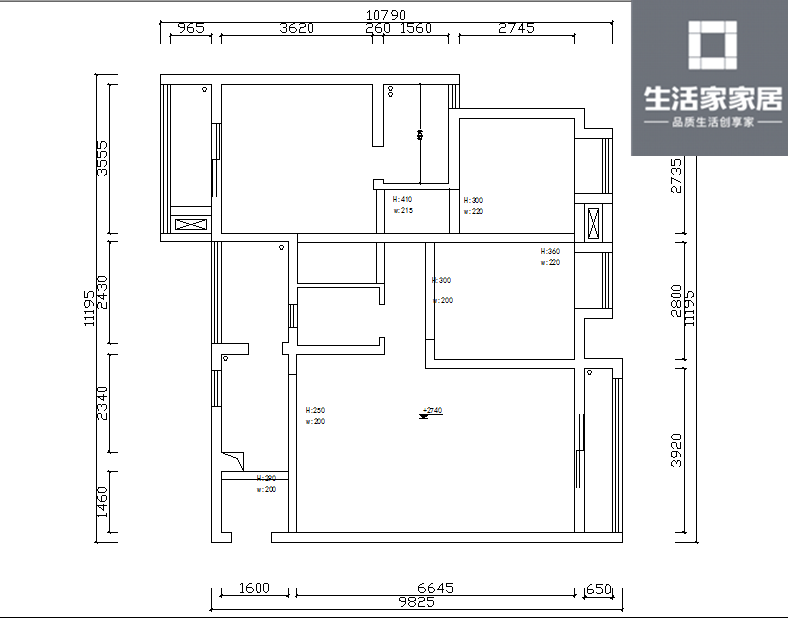 简美 三口之家 户型图图片来自武汉生活家在大江鑫港龙城三室两厅简美风格的分享