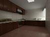 厨房简单大气，墙面地面通贴砖整个空间干净整洁。