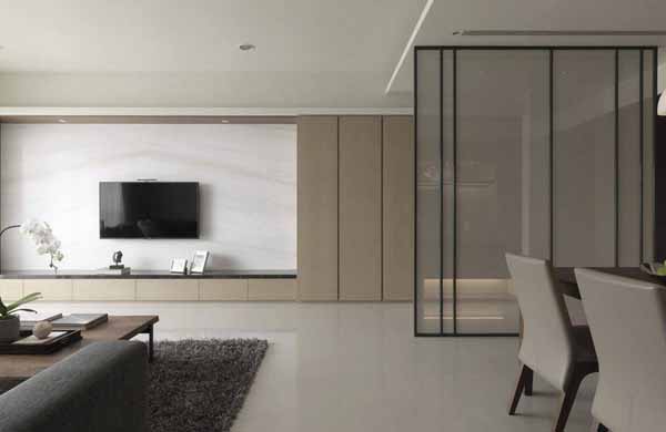 简约 三居 客厅图片来自上海潮心装潢设计有限公司在125平简约三居装修简单空间质感的分享