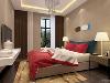 卧室是不仅是睡眠休息的地方,而且是最具隐私性的空间，所以本案的卧室设计整体以重色调为主。为了不失生机，软装方面选择了比较艳丽的红色作为搭配。