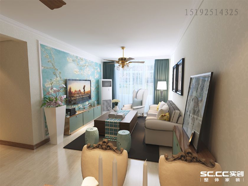 二居 美式 实创 绿地 客厅图片来自快乐彩在绿地欢乐滨海城88平两居室的分享