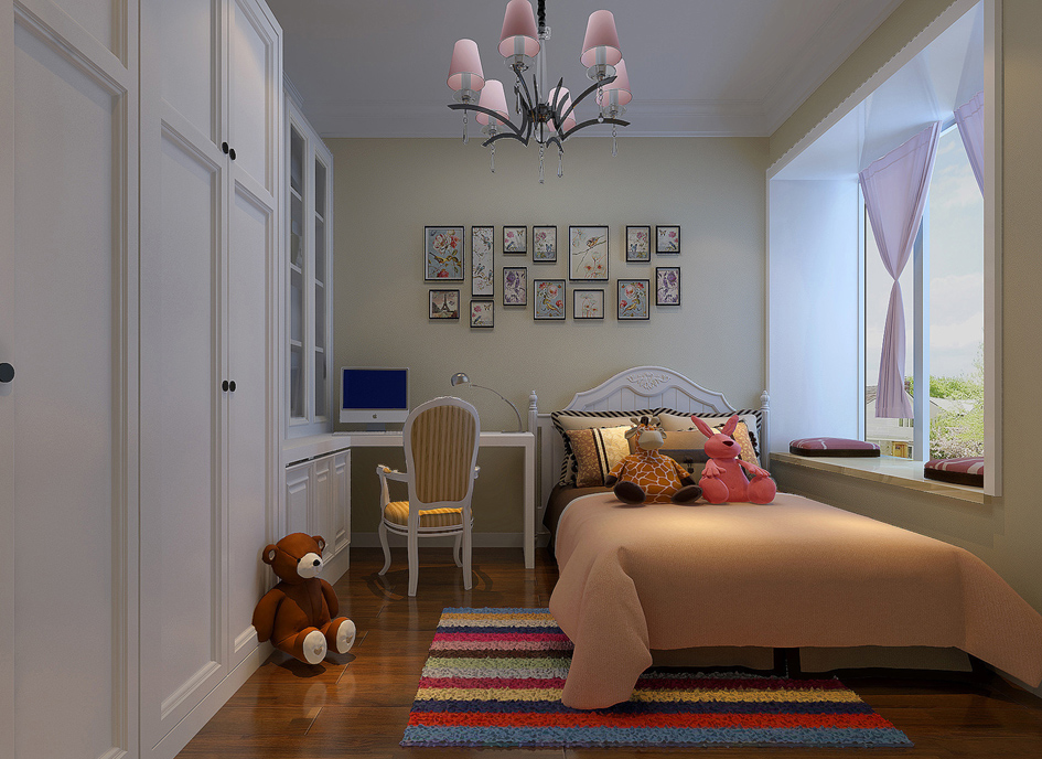 欧式 卧室图片来自阿布的小茅屋15034052435在三居室欧美装修效果图--180平米的分享