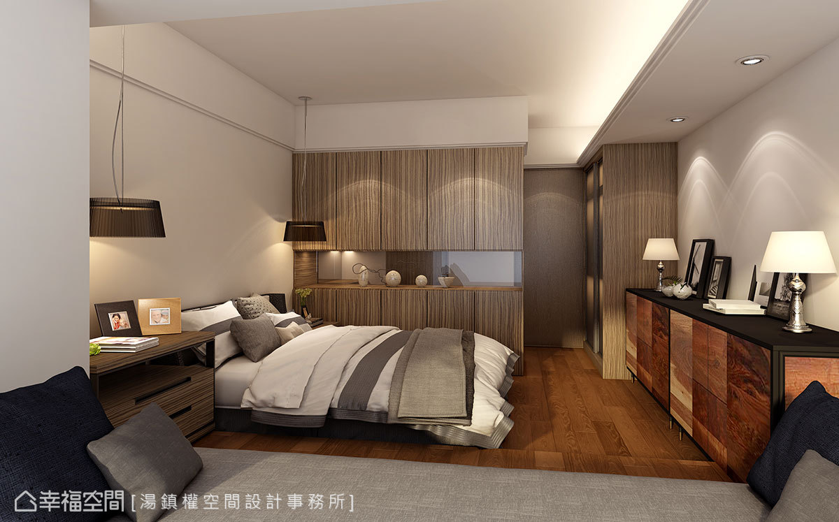 现代 禅风 三居 收纳 卧室图片来自幸福空间在225平浓禅风的现代简约面向的分享