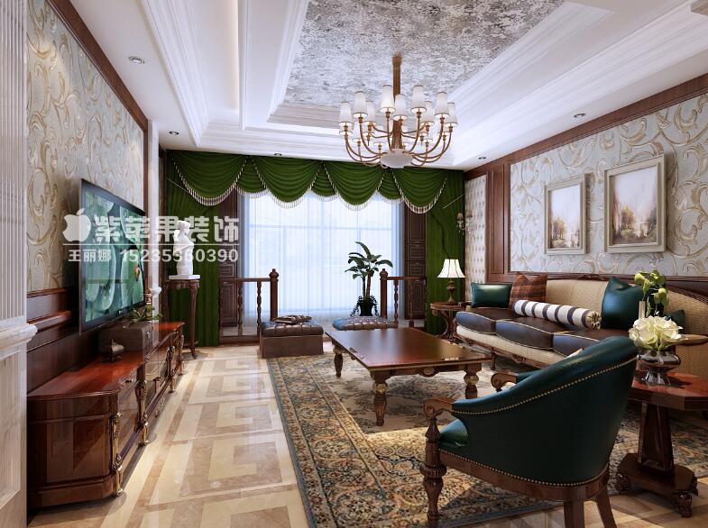 客厅图片来自山西紫苹果装饰公司在首开国风上官的分享