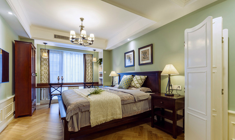 卧室图片来自家装大管家在艺术实用 178平美式优雅大气4居的分享