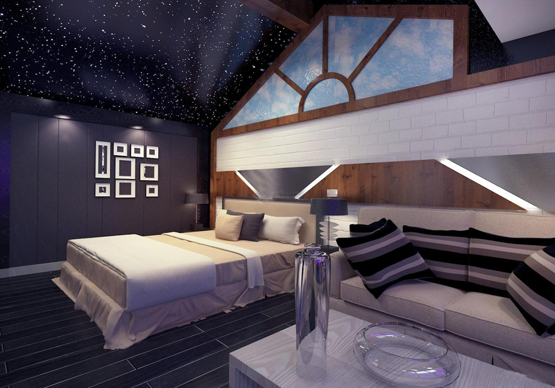 阁楼 卧室图片来自一号家居网昆明站在东岸紫苑别墅装修案例的分享