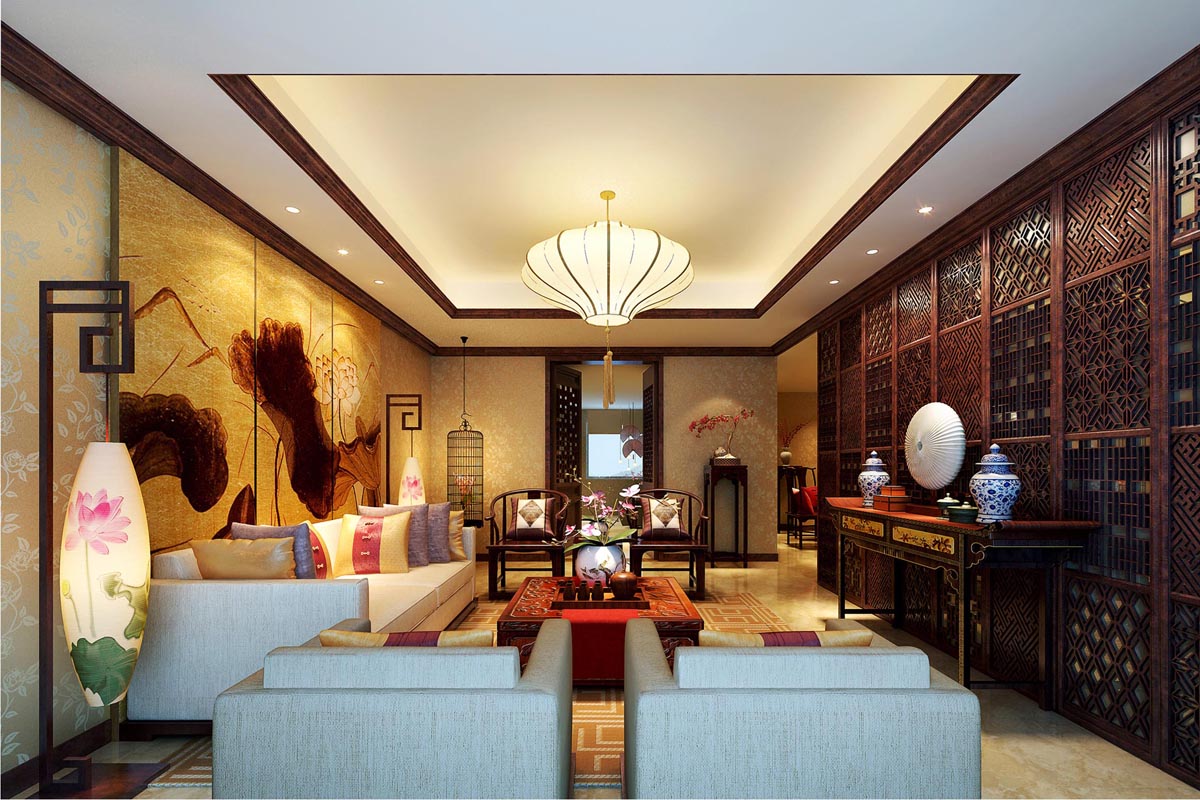 混搭 别墅 收纳 客厅图片来自张勇高级室内设计师在紫禁壹号院中式别墅设计案例效果的分享