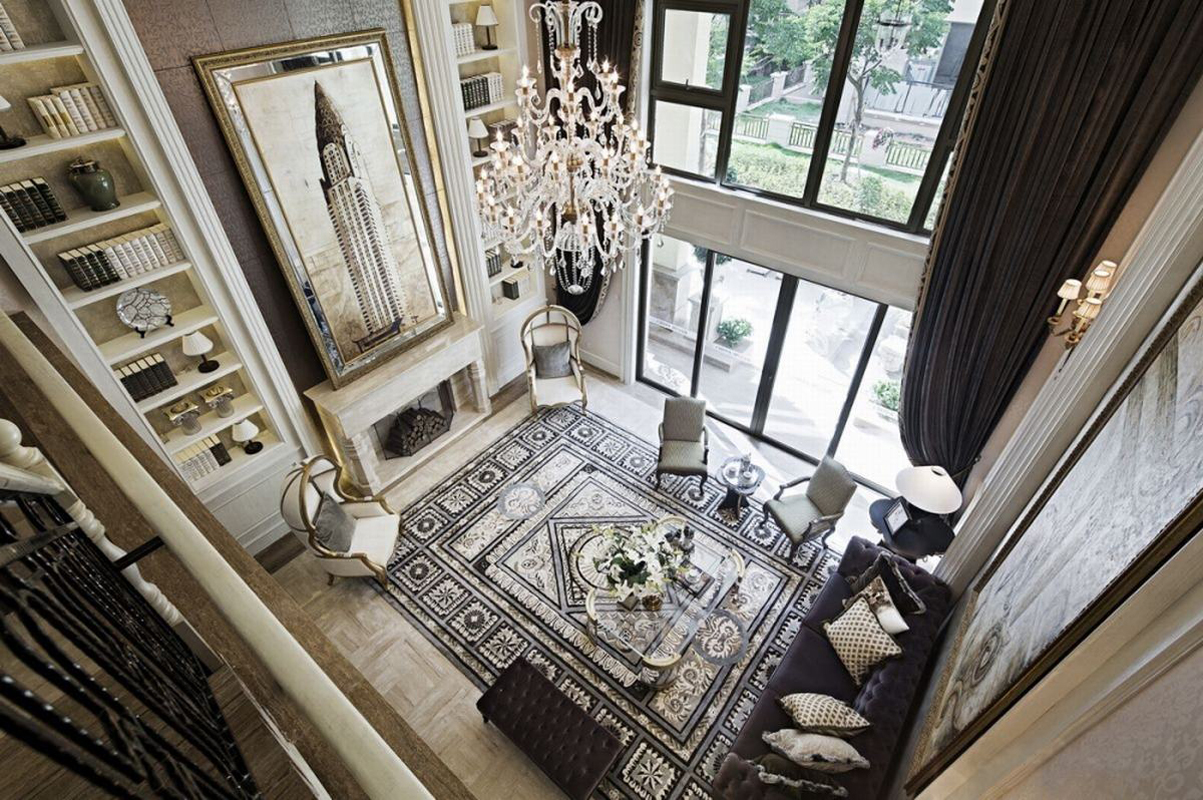 混搭 别墅 收纳 客厅图片来自张勇高级室内设计师在凯德麓语欧式古典设计案例效果的分享