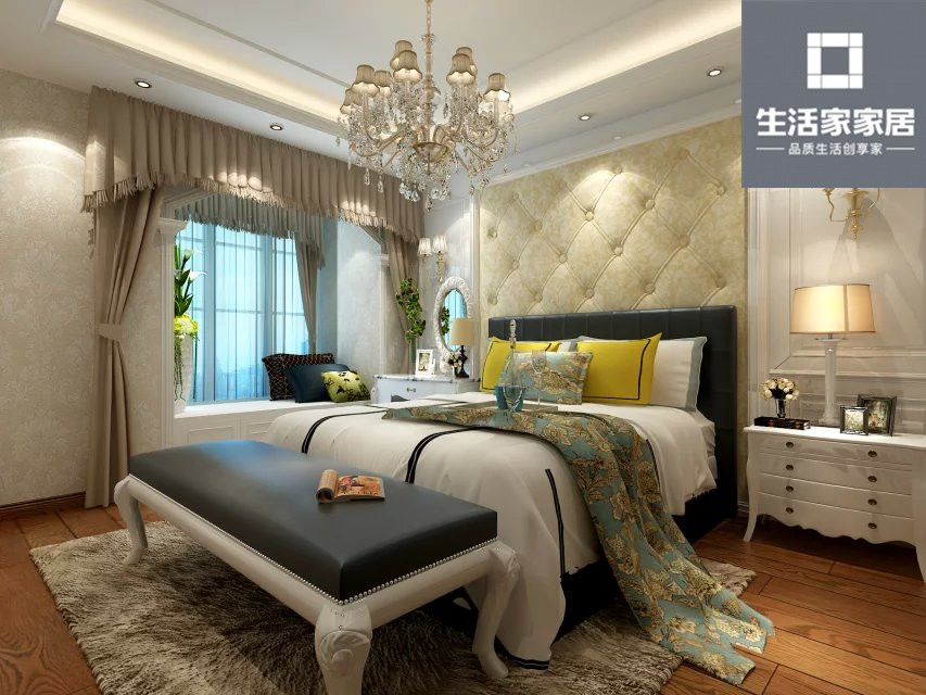 简欧 三居 卧室图片来自武汉生活家在裕亚银湖城110平三室两厅简欧的分享