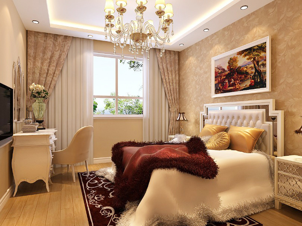简约 欧式 二居 温馨 温色调 卧室图片来自tjsczs88在温色系温馨简欧风的分享