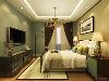 卧室也同样使用同样原木和绿色壁纸使客厅和卧室搭配。使整个空间简单又不乏时尚感。尽显现代简约风格的表达。
