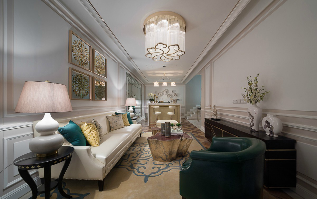 混搭 别墅 客厅图片来自张勇高级室内设计师在凯德麓语新古典设计案例效果展示的分享