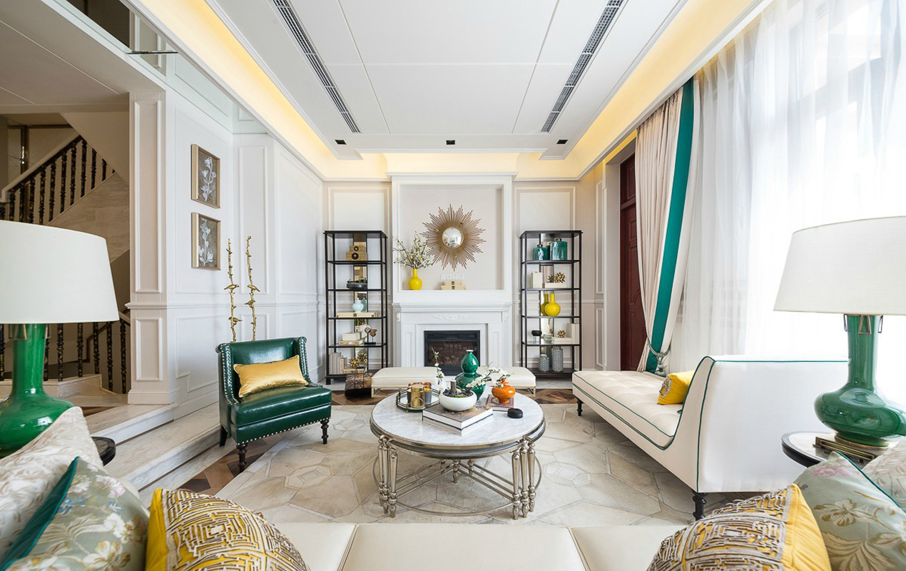 混搭 别墅 客厅图片来自张勇高级室内设计师在凯德麓语新古典设计案例效果展示的分享