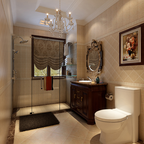 欧式 古典 三居 大平层 卫生间图片来自居然元洲装饰小杨在韵味180平欧式古典的分享