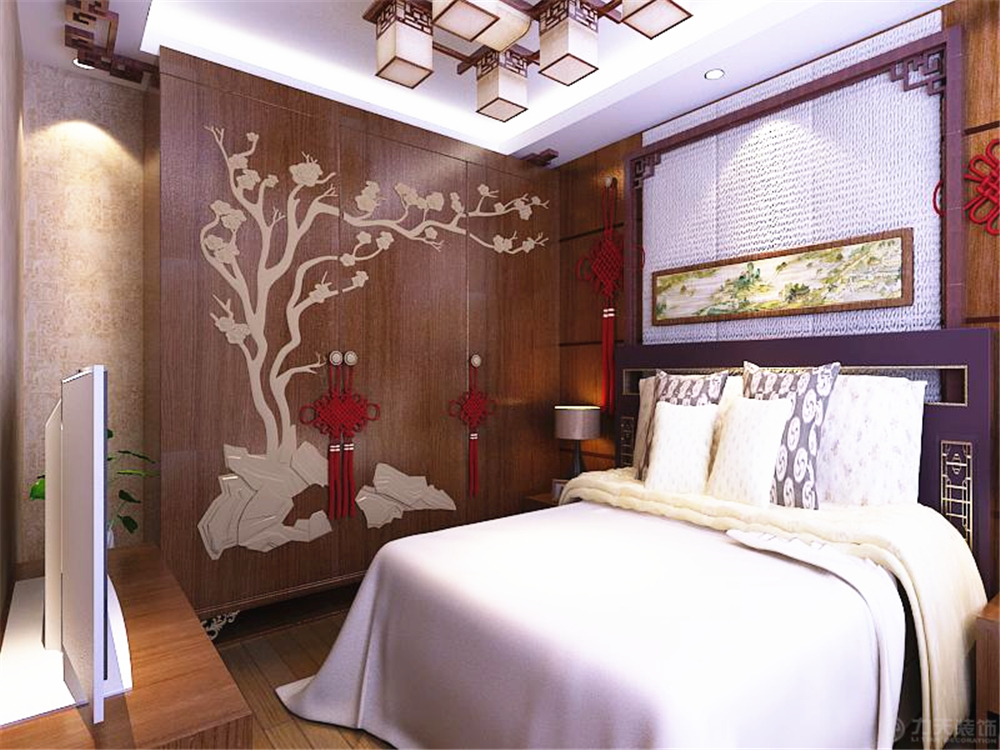 中式 一居 经纬城市绿 卧室图片来自阳光力天装饰在中式风格   经纬城市绿洲  53㎡的分享