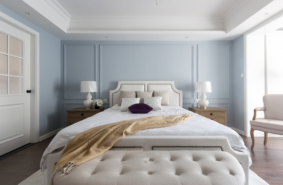 简约 三居 卧室图片来自一道伍禾装饰在首开璞公馆简美风格设计的分享