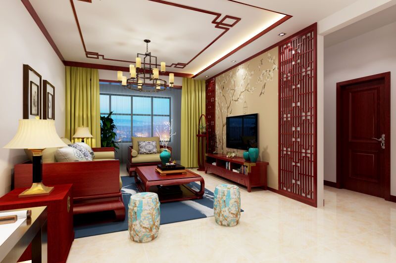 新中式 客厅图片来自阿布的小茅屋15034052435在府东公馆106平米--新中式装修的分享