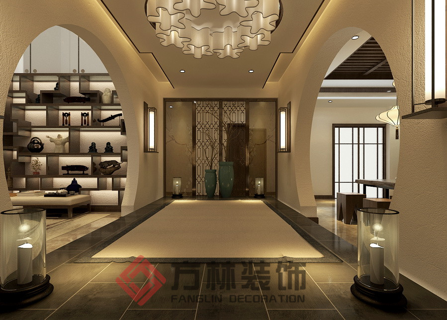中式 新中式 白领 80后 小资 收纳 玄关图片来自方林装饰在中海城提香140平中式风格的分享