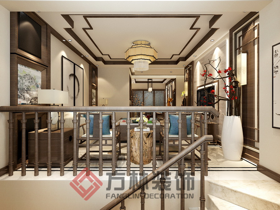 中式 新中式 白领 80后 小资 收纳 楼梯图片来自方林装饰在中海城提香140平中式风格的分享