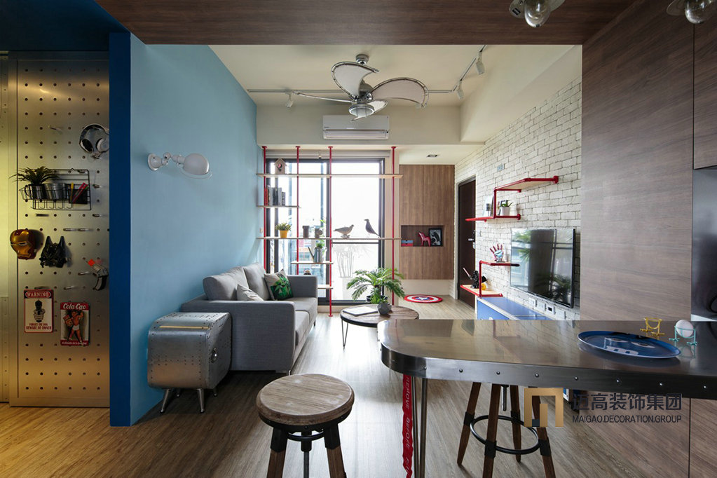 二居 简约 混搭 客厅图片来自迈高国际设计在工业美式-英雄归来的分享