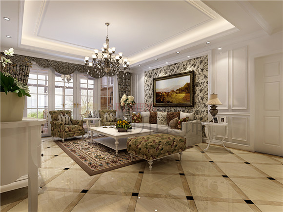 欧式 西安装修 日升装饰 客厅图片来自日升装饰公司在永和坊210平米欧式设计理念的分享