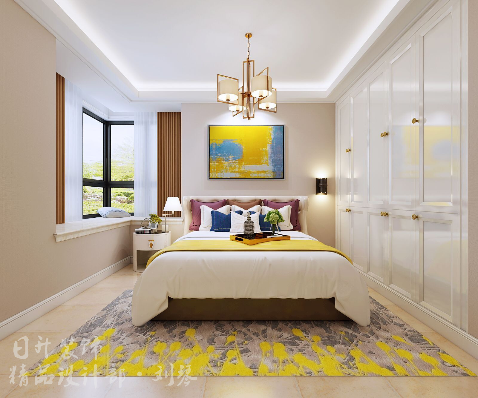卧室图片来自装修设计芳芳在日升装饰一曲江山现代效果图的分享