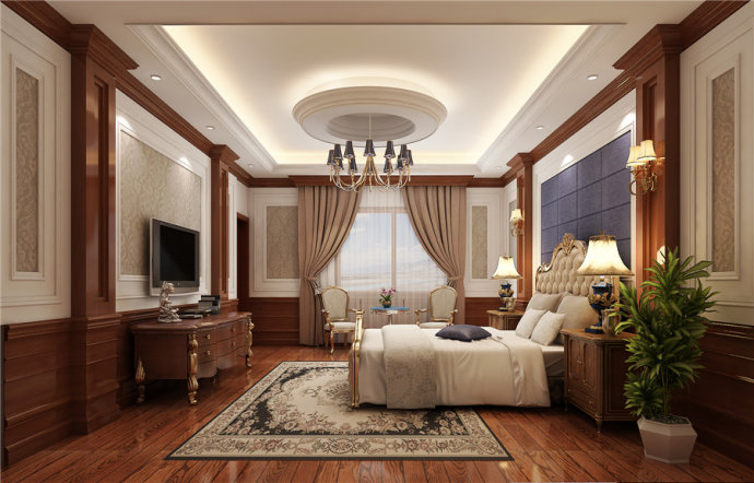 孔雀城 龙发装饰 卧室图片来自北京龙发装饰别墅设计公司在孔雀城别墅设计案例的分享