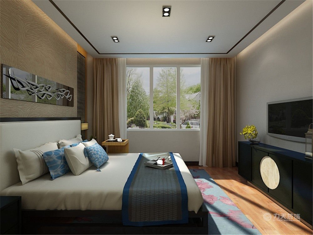 卧室图片来自阳光力天装饰在新中式风格  境界梅江  95平米的分享