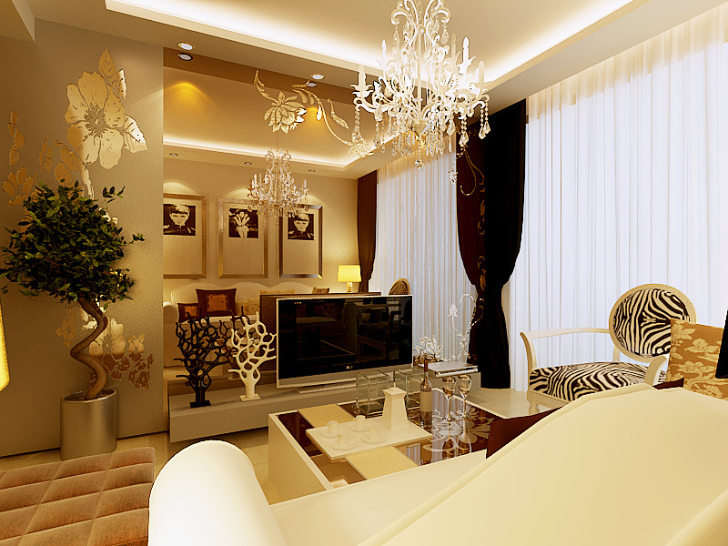 新古典 白领 欧式 客厅图片来自天津京尚装饰在京尚装饰-宝安-新古典两居88㎡的分享