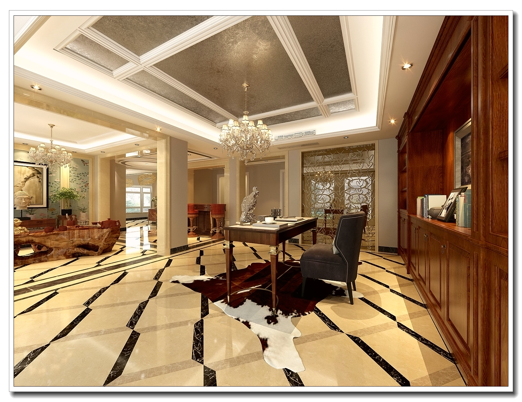 申远设计 欧式 长泰西郊 简欧 别墅 装修 设计 客厅图片来自申远-小申在长泰西郊 奢华欧式效果的分享