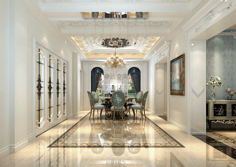 中金海棠湾 申远设计 别墅 法式 浪漫 欧式 餐厅图片来自用户5616949510在中金海棠湾  法式典雅的分享