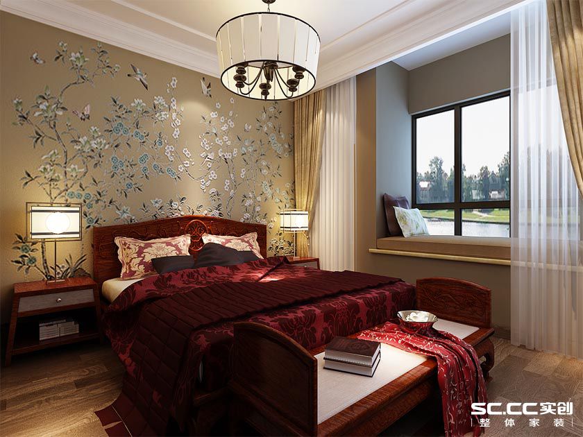 三居 中式 晓港名城 实创 卧室图片来自快乐彩在晓港名城175平中式装修风格的分享