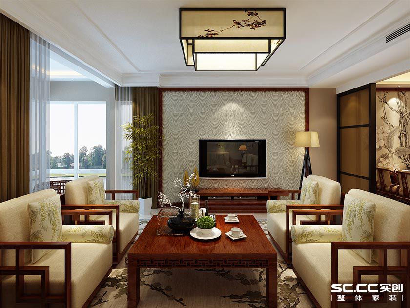 三居 中式 晓港名城 实创 客厅图片来自快乐彩在晓港名城175平中式装修风格的分享