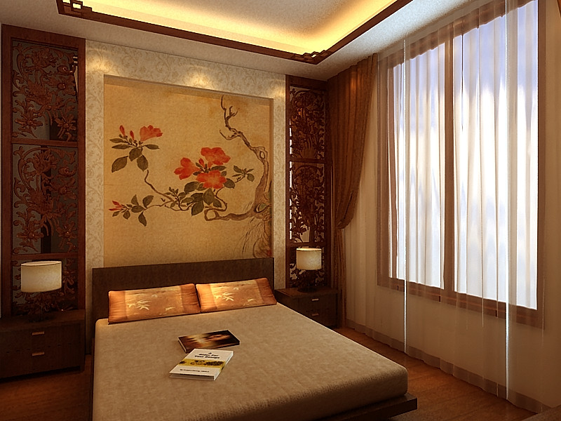 中式 稳重 平静 二居 经典 卧室图片来自天津京尚装饰在京尚装饰-北宁湾-中式两居98㎡的分享