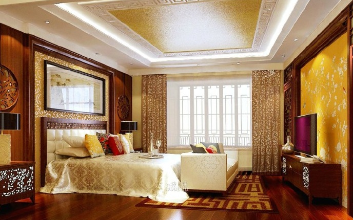别墅 卧室图片来自今朝装饰冯彩虹在234平米中式豪华的分享