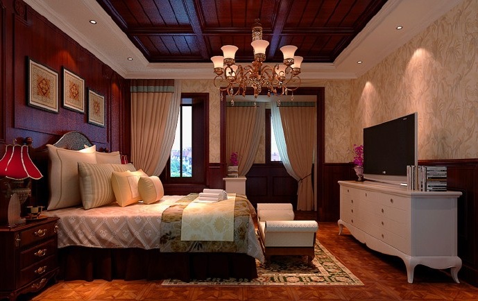美式 别墅 卧室图片来自今朝装饰冯彩虹在240平米美式的分享