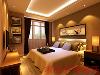 卧室跟客厅采用一样的色调，整体和谐统一。