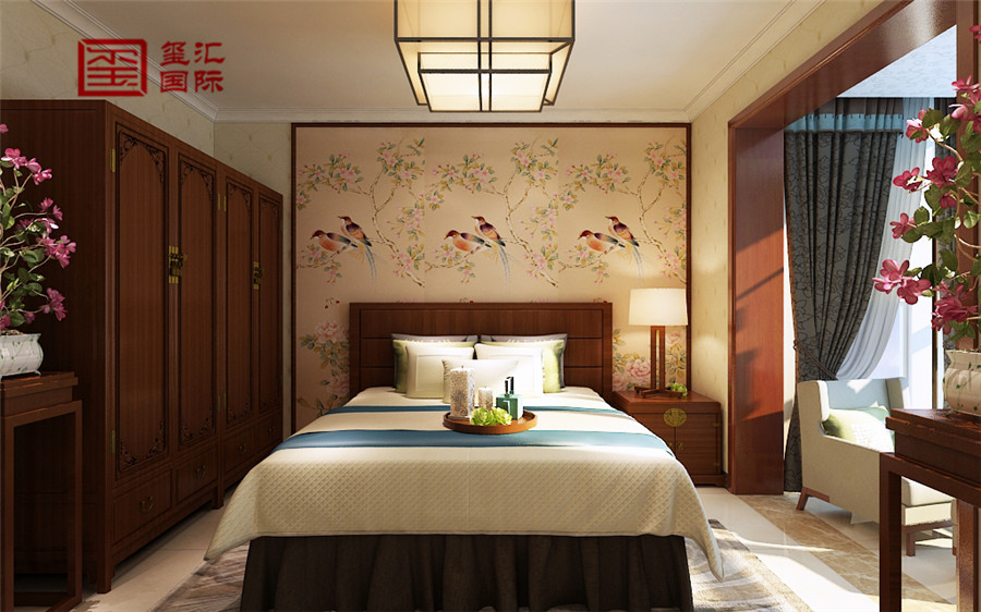 中式 五居室 大户型 玺汇国际装 收纳 卧室图片来自河北玺汇国际装饰公司在华堂聚瑞170平中式风格的分享