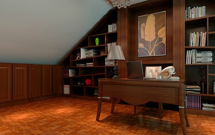 美式 别墅 书房图片来自今朝装饰冯彩虹在240平米美式的分享