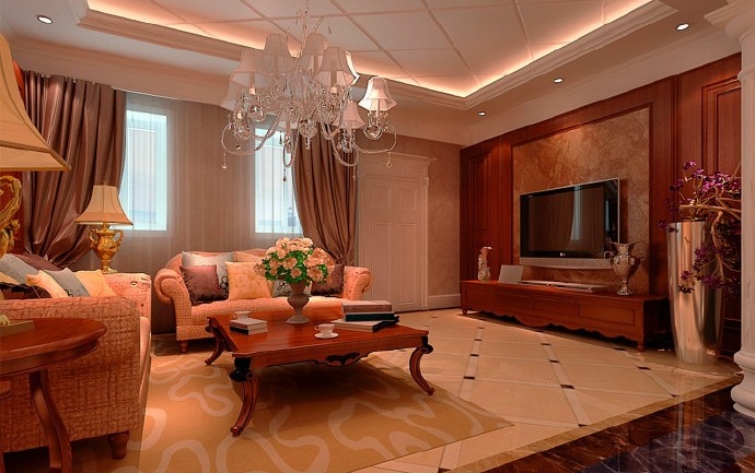 美式 别墅 客厅图片来自今朝装饰冯彩虹在240平米美式的分享