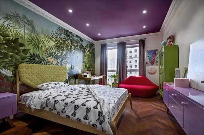 混搭 三居 卧室图片来自今朝装饰张智慧在鸿坤罗纳河谷混搭风，张扬色彩的分享