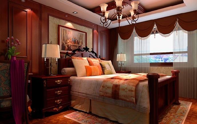 美式 别墅 卧室图片来自今朝装饰冯彩虹在240平米美式的分享
