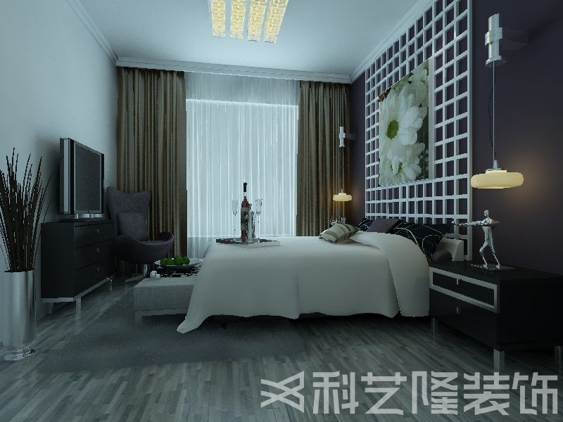 卧室图片来自天津科艺隆装饰在观筑—现代简约— 88.00㎡的分享