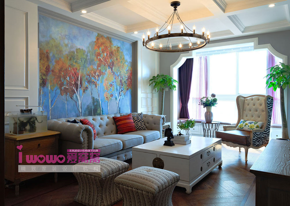 客厅图片来自爱窝窝精致家装机构在美式两居 布拉诺岛的孺慕之情的分享